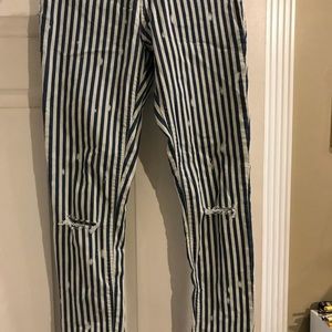 Zara Pinstriped Skinny Jeans - 8